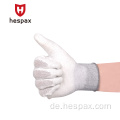 Hespax weiße polyester palmpalmenbeschichtete Arbeit Handschuhe